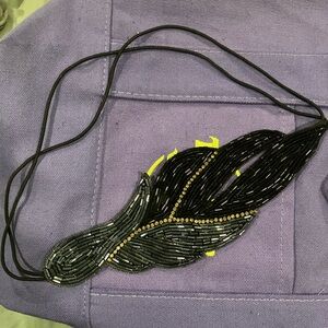 Anthropologie Black Beaded Hair Accessory